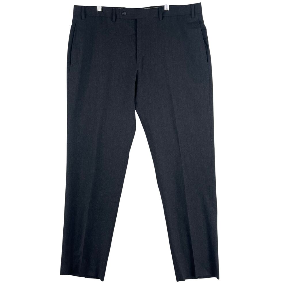 Lauren Ralph Lauren Mens Wool Dress Pants 38W 32L Charcoal Grey Flat Front EUC